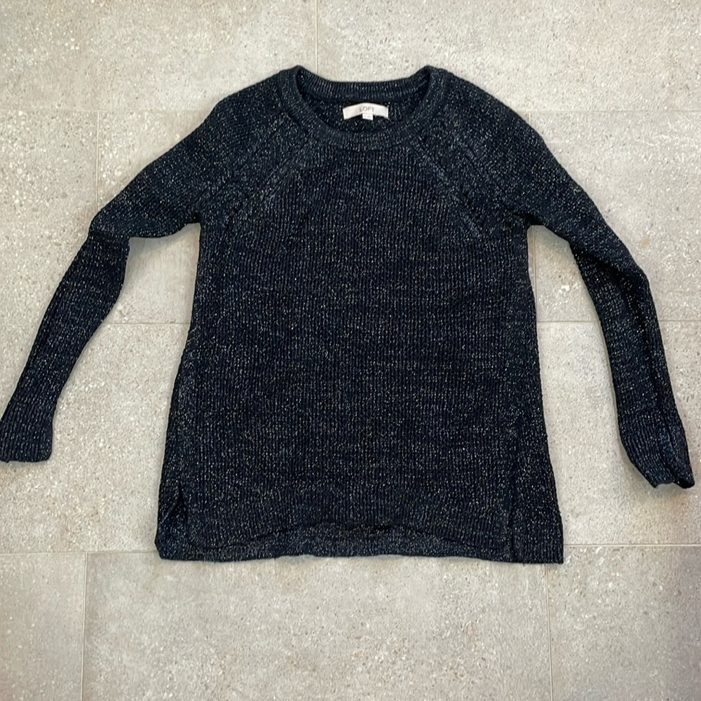 Loft Women’s Silver Sparkle Sweater M